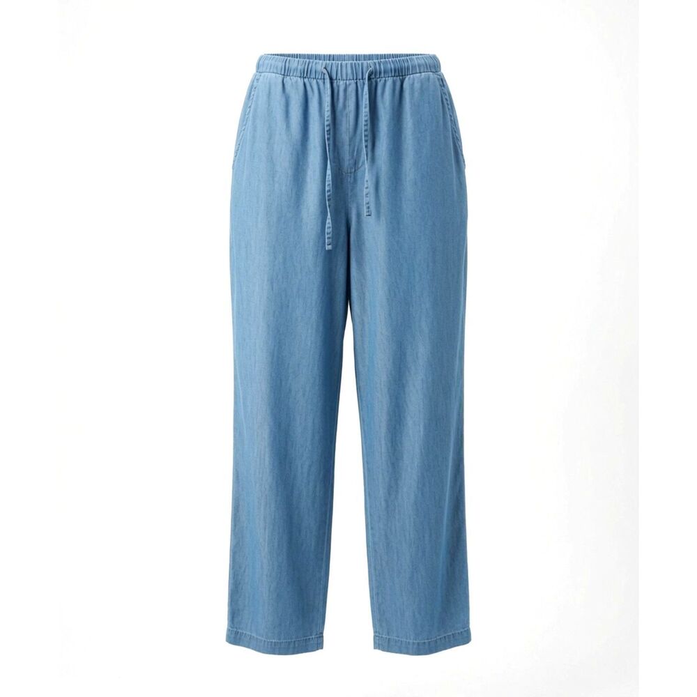 AJS Denim Wear Women's Blue 100% Cotton Denim Wide Leg Y2K 90s Vtg Size L Pants